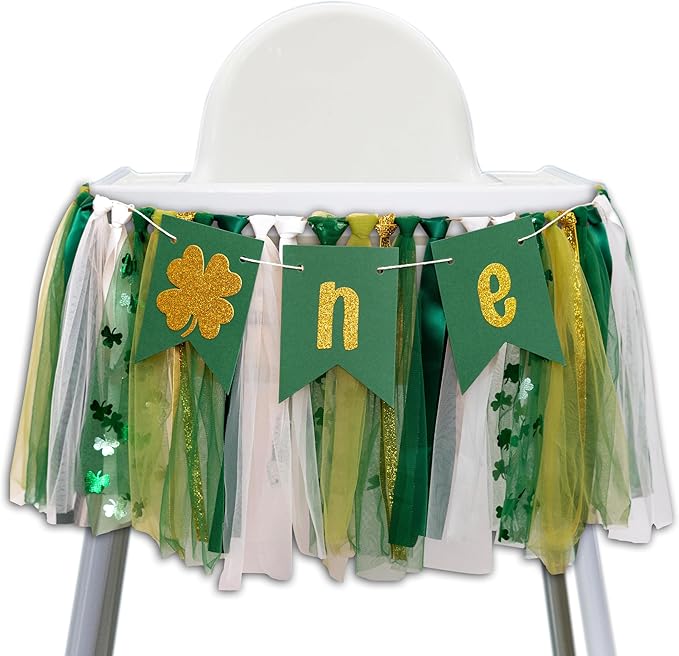 St Patrick's Day Lucky One High Chair Banner 1st Birthday Party