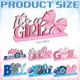 6 Pcs Burnouts or Bows Gender Reveal Party Wooden Centerpieces Table