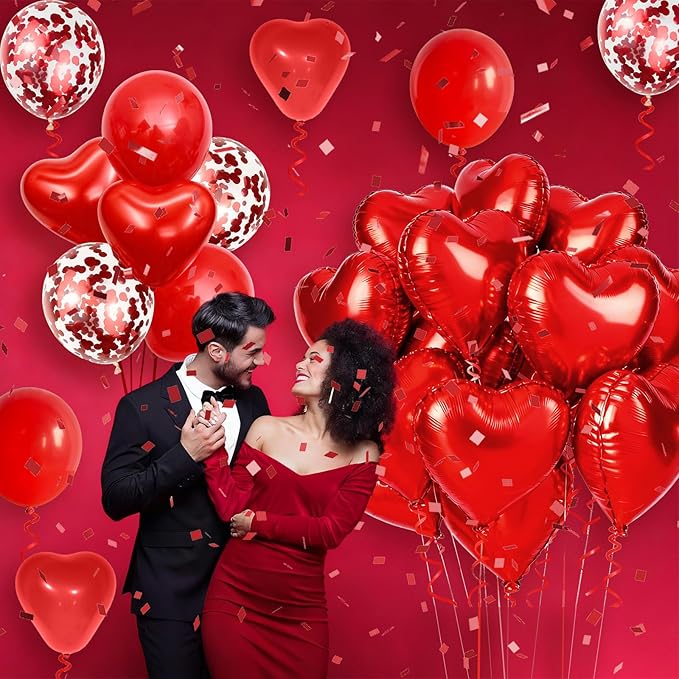 Red Heart Balloons Valentines Day Balloons 18 Inch Heart Shaped