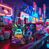 24 Pack Neon Sports Party Favor Bags for Kids Glow in the Dark