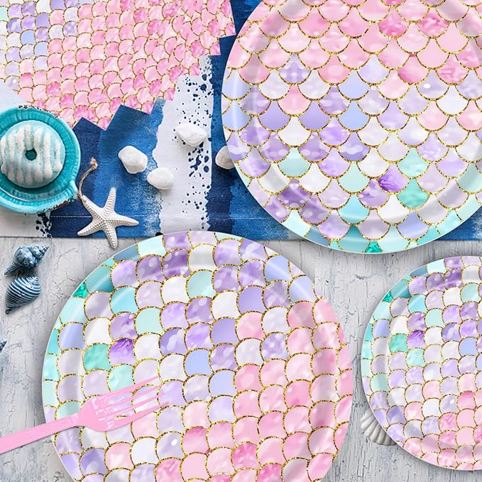 96 Pcs Mermaid Birthday Party Decorations Mermaid Party Supplies