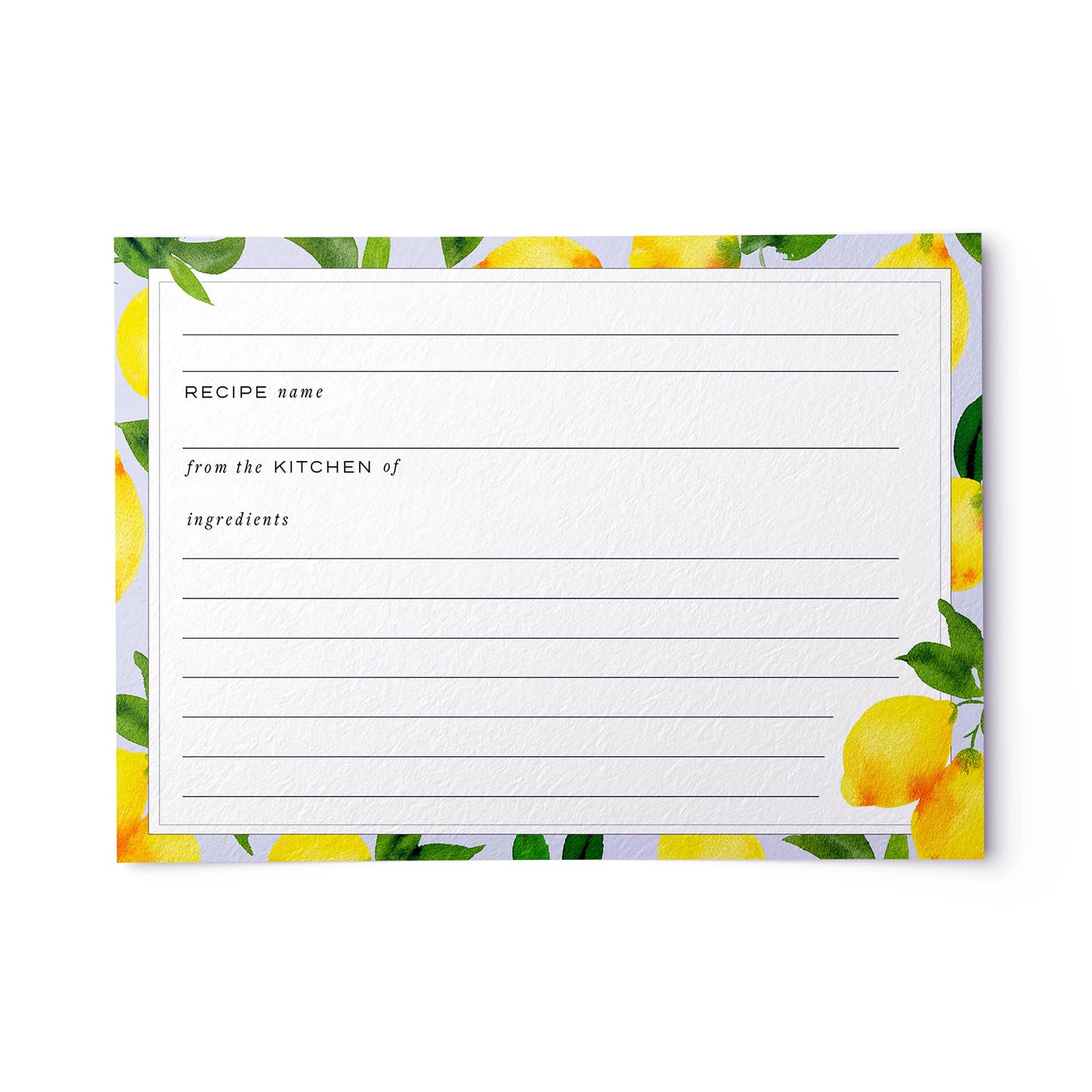 Dashleigh Lemon Recipe Cards 4x6 Double Sided, 50 Bright Citrus