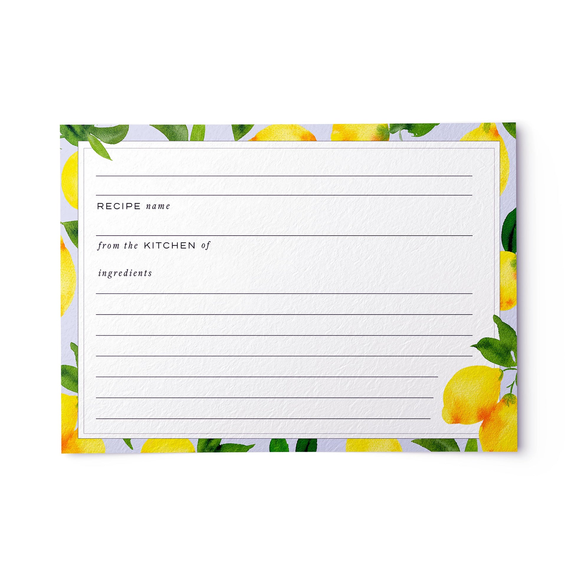 Dashleigh Lemon Recipe Cards 4x6 Double Sided, 50 Bright Citrus