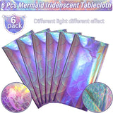 6Pcs Mermaid Iridescence Plastic Tablecloths Laser Table Cloths