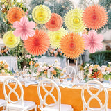 PAPER JAZZ Paper Flowers with Paper Fan Boho Hanging Decor Artificial