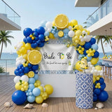 Royal Blue Yellow bridal shower lemon theme balloon arch kit with