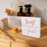 CUANFDDSF Trendy Pink Bow Coquette Room Decor Wooden Box Sign,