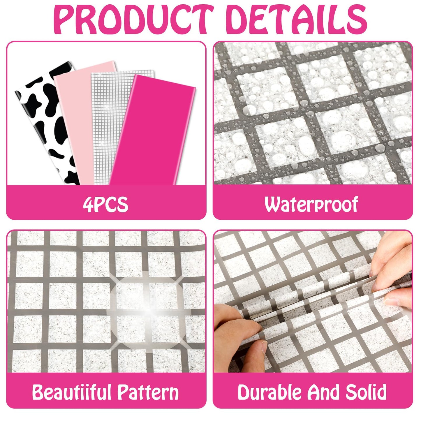 CHUNNIN 4PCS Disco Cowgirl Party Decorations Pink Cowgirl Tablecloth