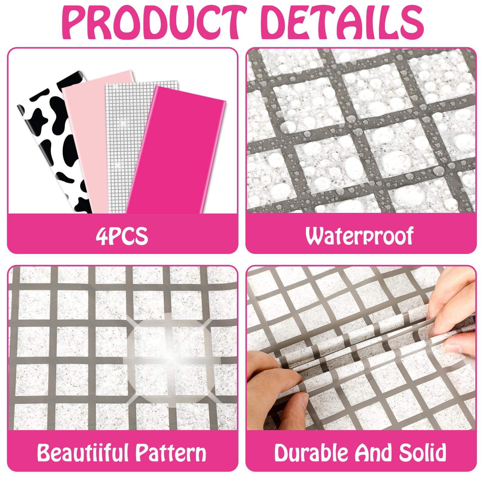 CHUNNIN 4PCS Disco Cowgirl Party Decorations Pink Cowgirl Tablecloth