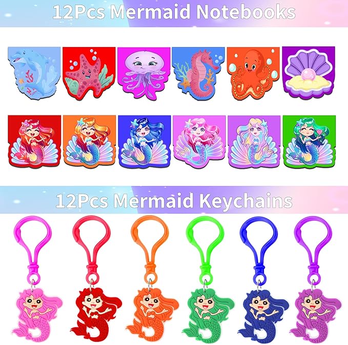 320PCS Mermaid Party Favors Birthday Decorations Supplies Kit with