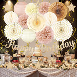 Champagne-Gold Fall Boho Birthday Party-Decorations - 29pcs Beige