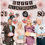 80th Birthday Decorations for Women 33pcs 80th Birthday Crown and