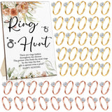 Bucherry 100 Pcs Bridal Shower Diamond Engagement Rings with Rings
