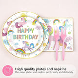 96pc Unicorn 4th Birthday Party Supplies Magical Pastel Rainbow