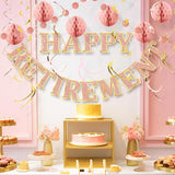 Retirement Party Decorations Kit for Women 17 Piece Elegant Rose