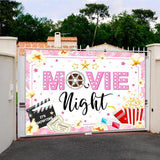 Movie Night Backdrop for Girls Pink Movie Theme