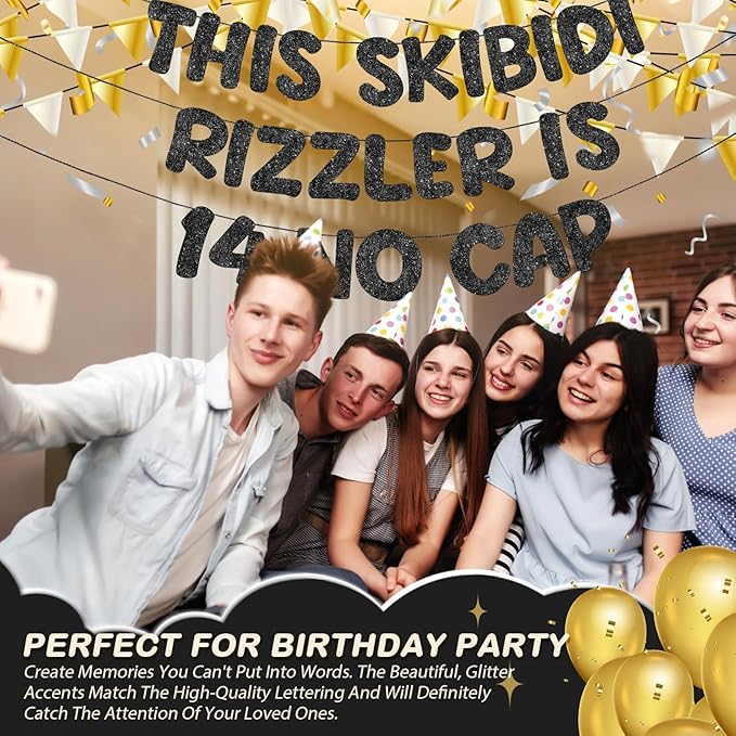 Fulmoon Pre Strung This Skibidi Rizzler Is No Cap Glitter Banner