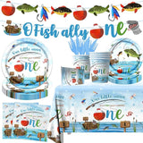 Ofishally One Birthday Decorations 142Pcs Gone Fishing 1st Birthday