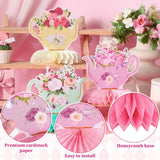 Jexine 9 Pcs Tea Party Decorations Princess Party Floral Teapot