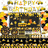 162 Pcs Construction 5th Birthday Party Supplies Dump Truck Five