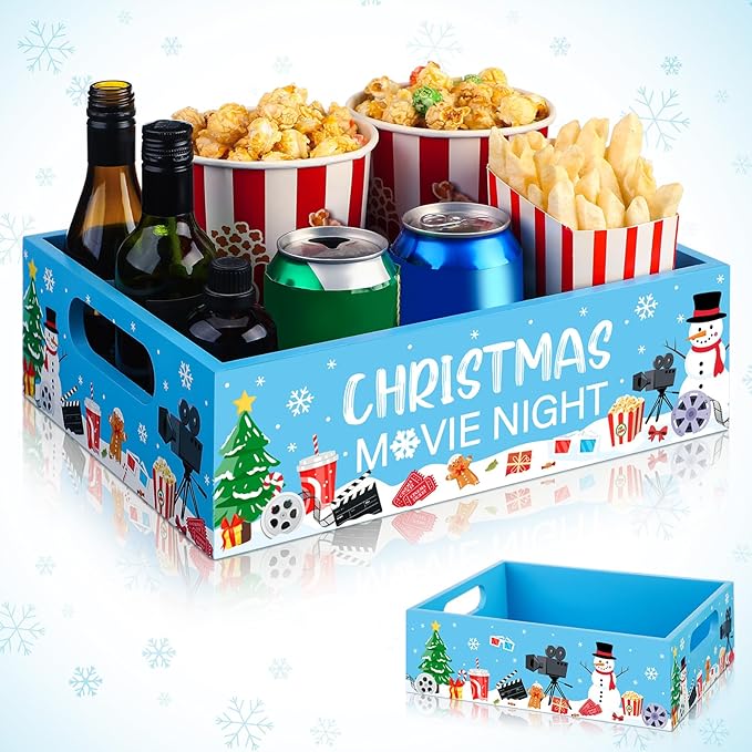 Movie Night Supplies Snack Trays with Handles Reusable