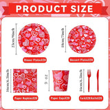 Valentines Day Party Tableware 144pcs Valentines Plates and Napkins