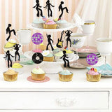 Rsstarxi 24 Pack 70's & 80's Disco Dancing Cupcake Toppers & Picks
