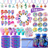 134Pcs Mermaid Party Favors Birthday Decorations for Girls Party