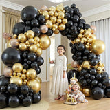 412Pcs Black and Gold Balloons Garland Arch Kit 18 12 10 5 Inch