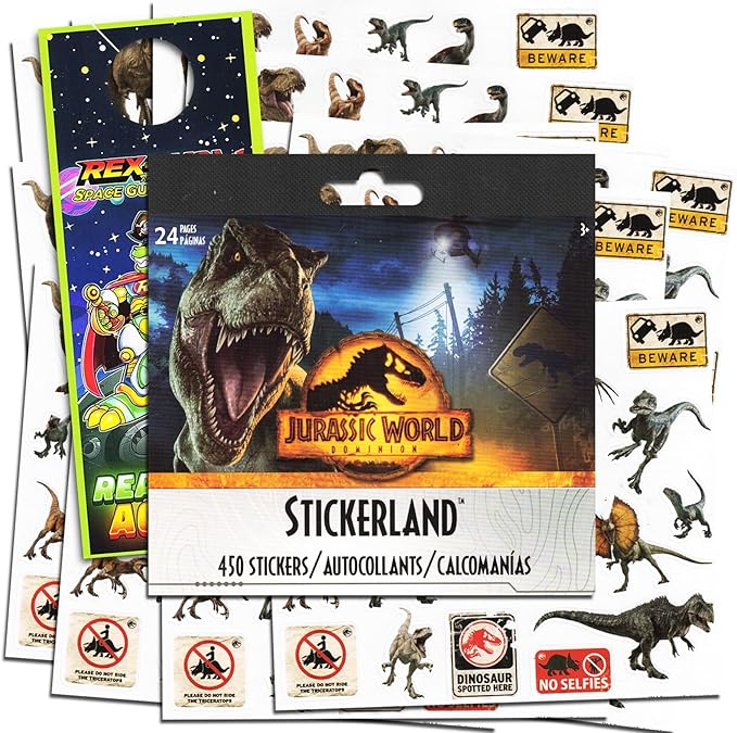 Jurassic World Dinosaur Stickers Party Favors Bundle ~ 450 Jurassic