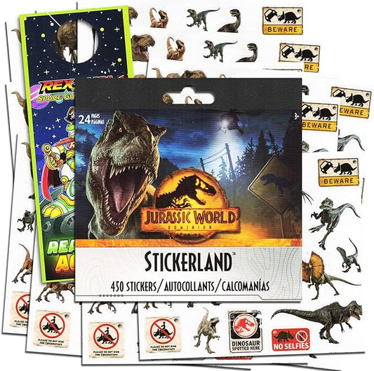 Jurassic World Dinosaur Stickers Party Favors Bundle ~ 450 Jurassic