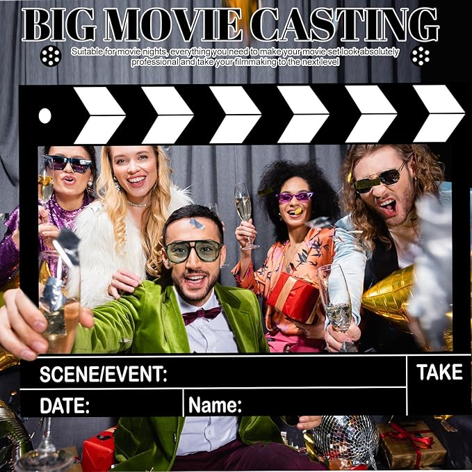 Large Movie Night Photo Booth Props 25.59 x 15.75 Inch Movie Theme