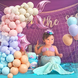 Mermaid Themed Balloons Garland Arch Kit 150Pcs for Sea Princess
