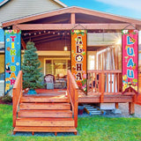3 Pcs Hawaiian Banners Aloha Luau Porch Sign Tiki Bar Hanging Flag