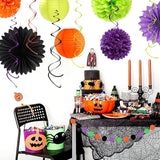 Black Green Orange Purple Halloween Birthday Party Decorations 21pcs