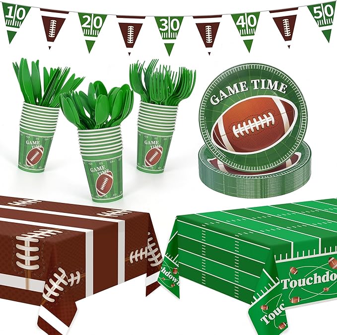 Football Party Decorations 133Pcs Football Party Supplies Set