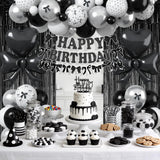 Black Bow Birthday Party Decorations, Coquette Bow Black and White