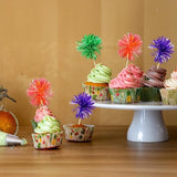 Gyufise 30Pcs Foil Firework Cupcake Toppers Sparkle Tinsel Cake #23