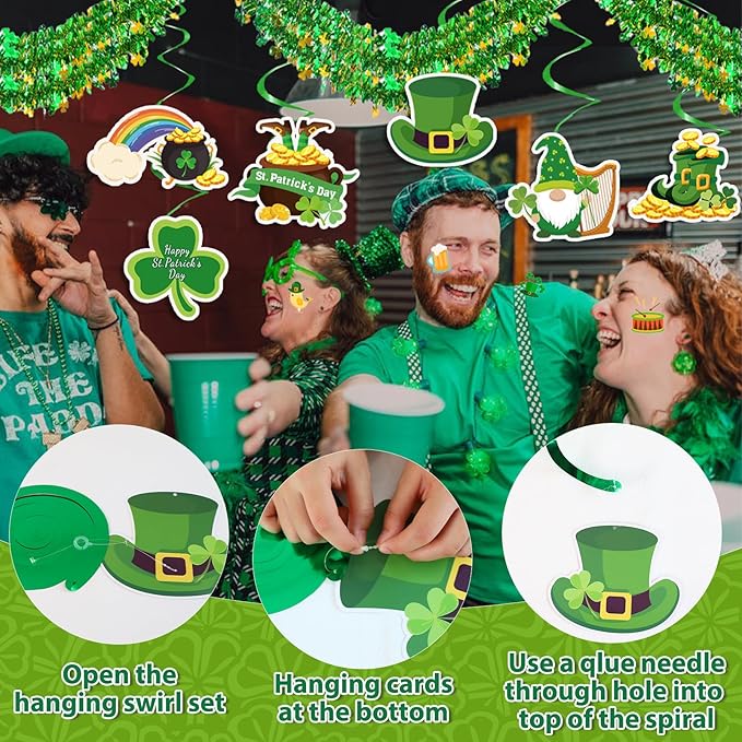 40Pcs St Patricks Day Decorations Happy St Patrick's Day Decorations