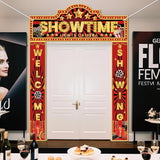 3 Pcs Movie Night Decorations Porch Sign Banner Showtime Movie Theme
