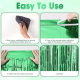 Voircoloria 3 Pack 3.3 x 8.2 ft Laser Green Foil Fringe Backdrop