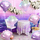 Biapian Sea Shells Balloons, Large Mermaid Shells Foil Balloon, 6 Pcs