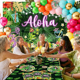 Hawaiian Aloha Party Decorations 204 Pcs Luau Party Decorations Kit