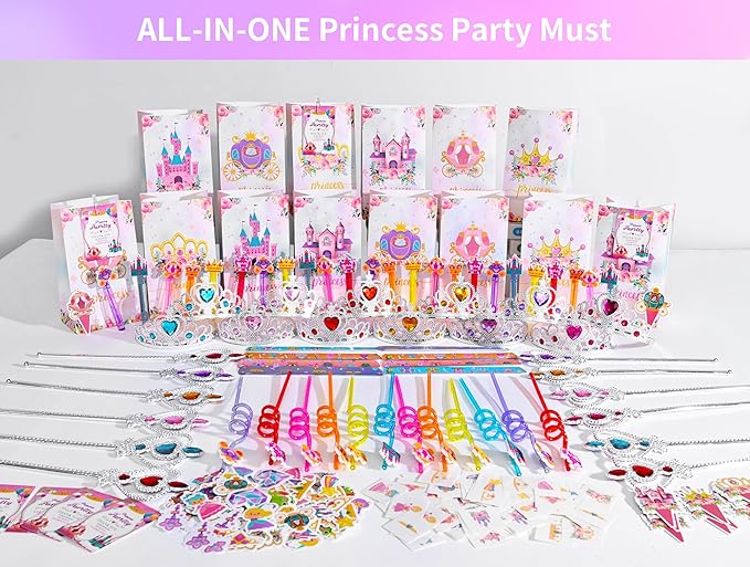 308PCS Princess Birthday Party Decorations Favors Including Goodie