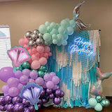 Mermaid Balloon Garland Arch Kit 106 Packs Metallic Purple Pink