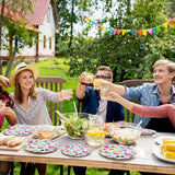 Eunika 80 PCS Summer Beach Party Paper Plates 40 PCS 9 Inch & 40 PCS