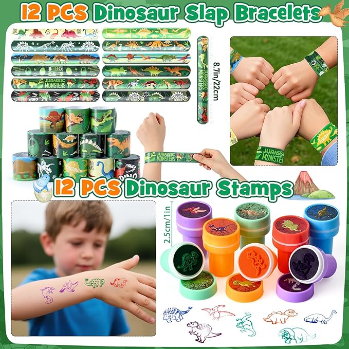 146pcs Dinosaur Party Favors Dinosaur Birthday Party Supplies & Non