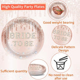 96Pcs Bridal Shower Party Decorations Rose Gold Themed Tableware