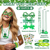 124Pcs St Patrick's Day Party Favor Set St Patricks Day Decorations