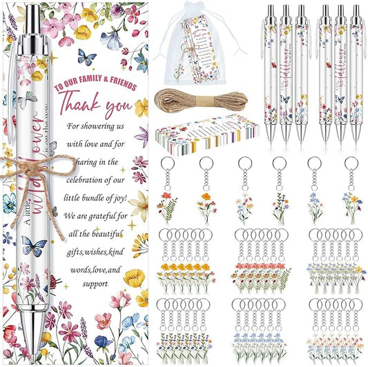 145 Pieces Wildflower Baby Shower Favors for Guest Little Wildflower